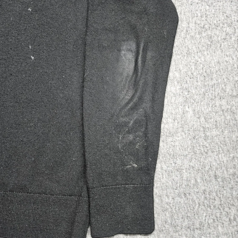 UNTUCKit Belguardo Sweater Mens Large Black Stripe Merino Wool Quarter Zip